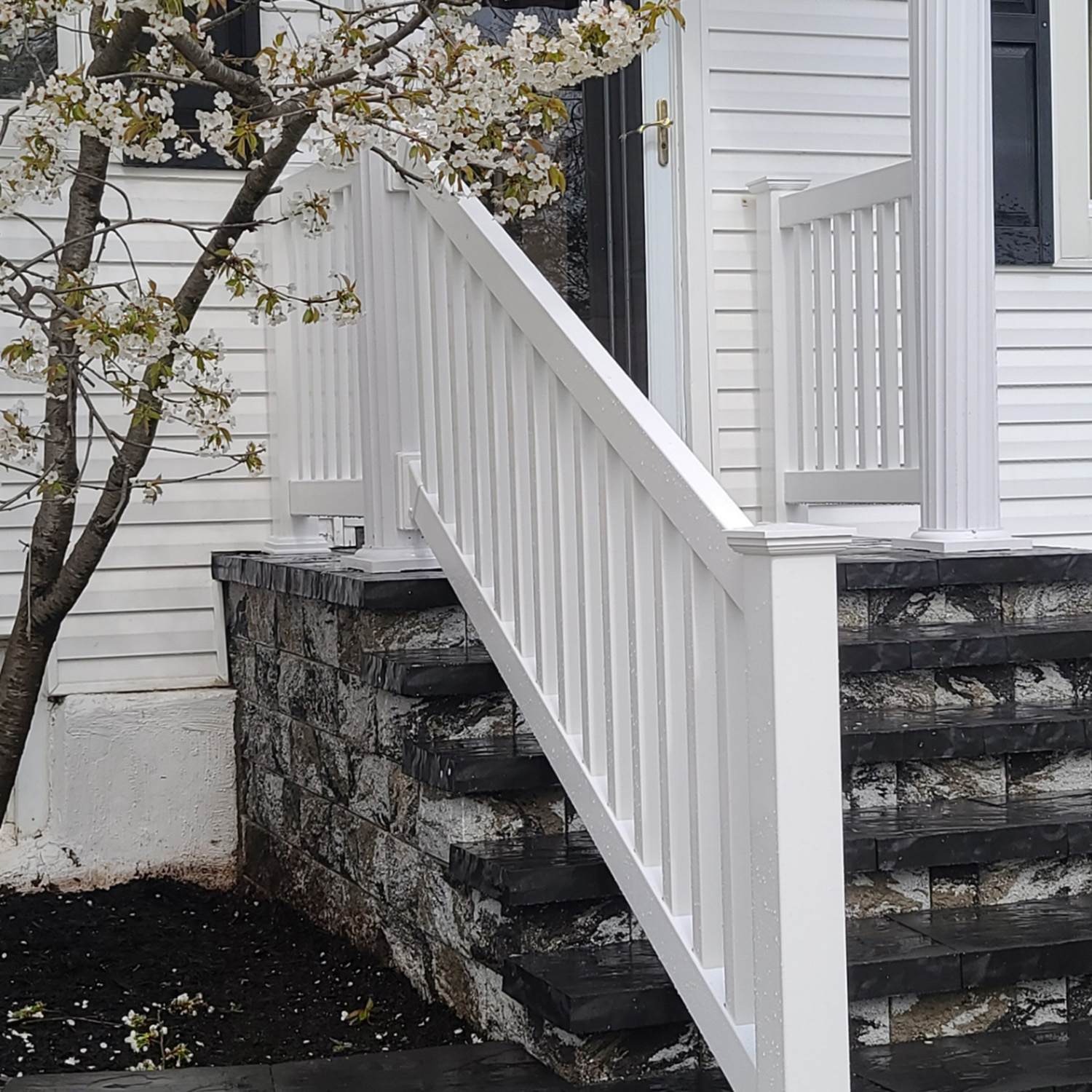 White PVC railing
