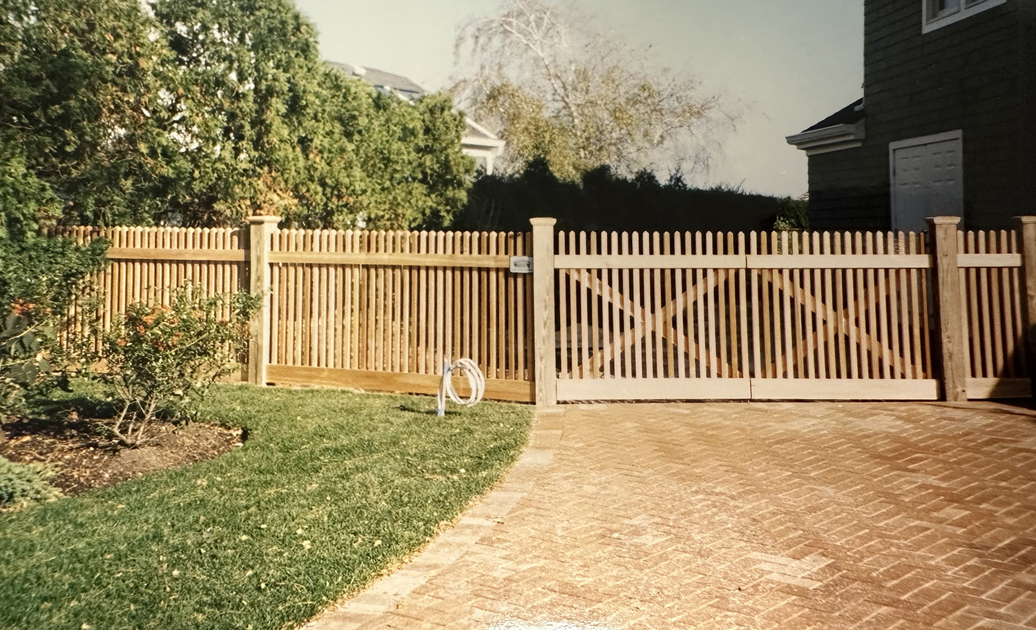 Wood fence installation